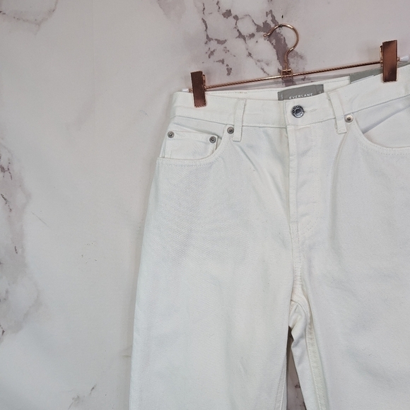 Everlane Jeans Button Fly 90s Cheeky Straight Leg High Rise White Bone Reg - Picture 3 of 13